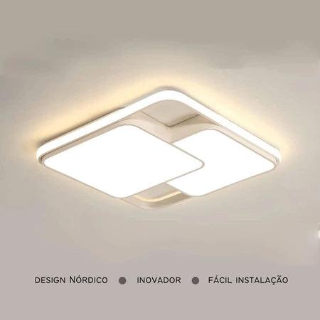 Luminária de Teto Quadrada CrystalLux Branco